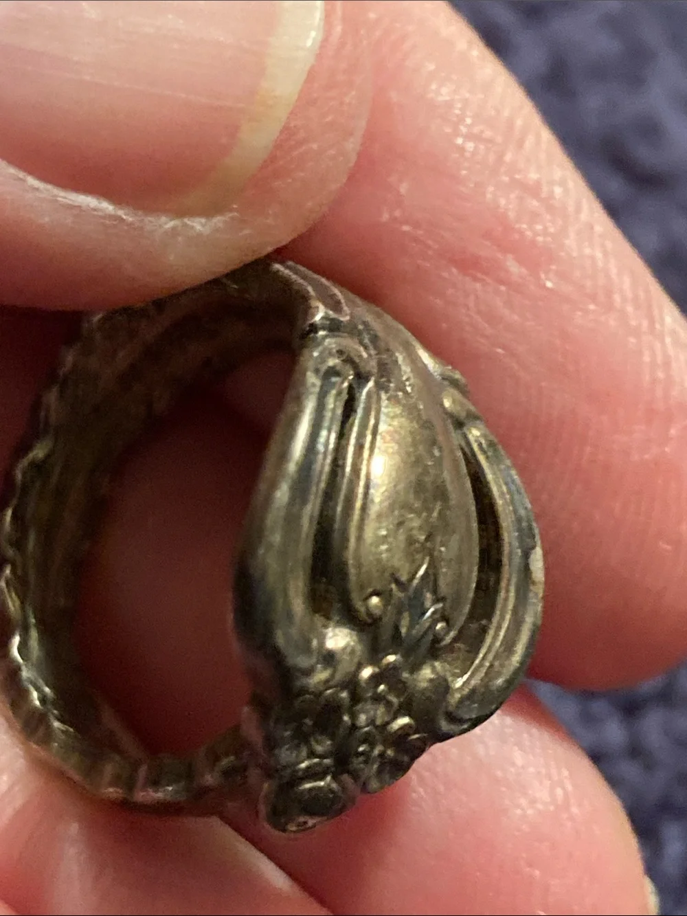 Vintage Flatware Ring Marked International Deepsilver sz 7